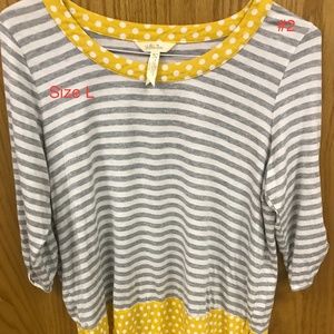 Matilda Jane stripe/polka dot top size Large